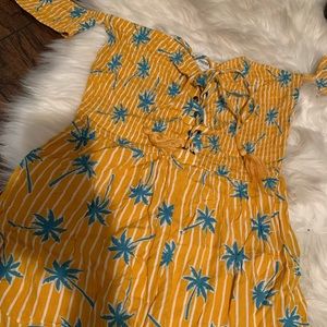 Yellow Palm Tree Romper
